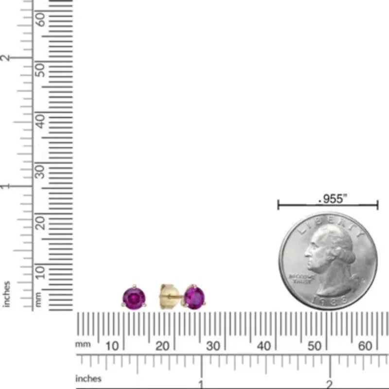 Lab Created 1 1/5 ct. t.w. Created Ruby Stud Earrings in 10K Gold