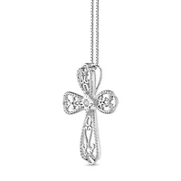 Diamond Accent Cross Pendant in Sterling Silver