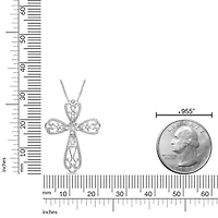 Diamond Accent Cross Pendant in Sterling Silver