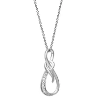 Diamond Accent Infinity Drop Pendant in Sterling Silver