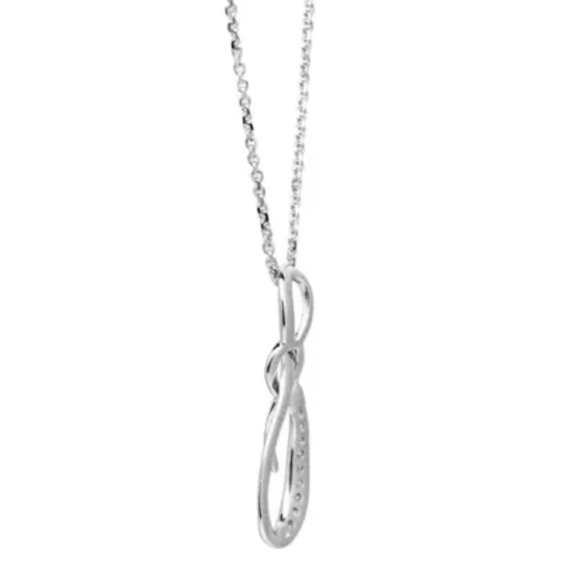 Diamond Accent Infinity Drop Pendant in Sterling Silver