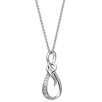 Diamond Accent Infinity Drop Pendant in Sterling Silver
