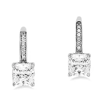 Lab Created 2 3/8 ct. t.w. White Sapphire Drop Earrings in Sterling Silver