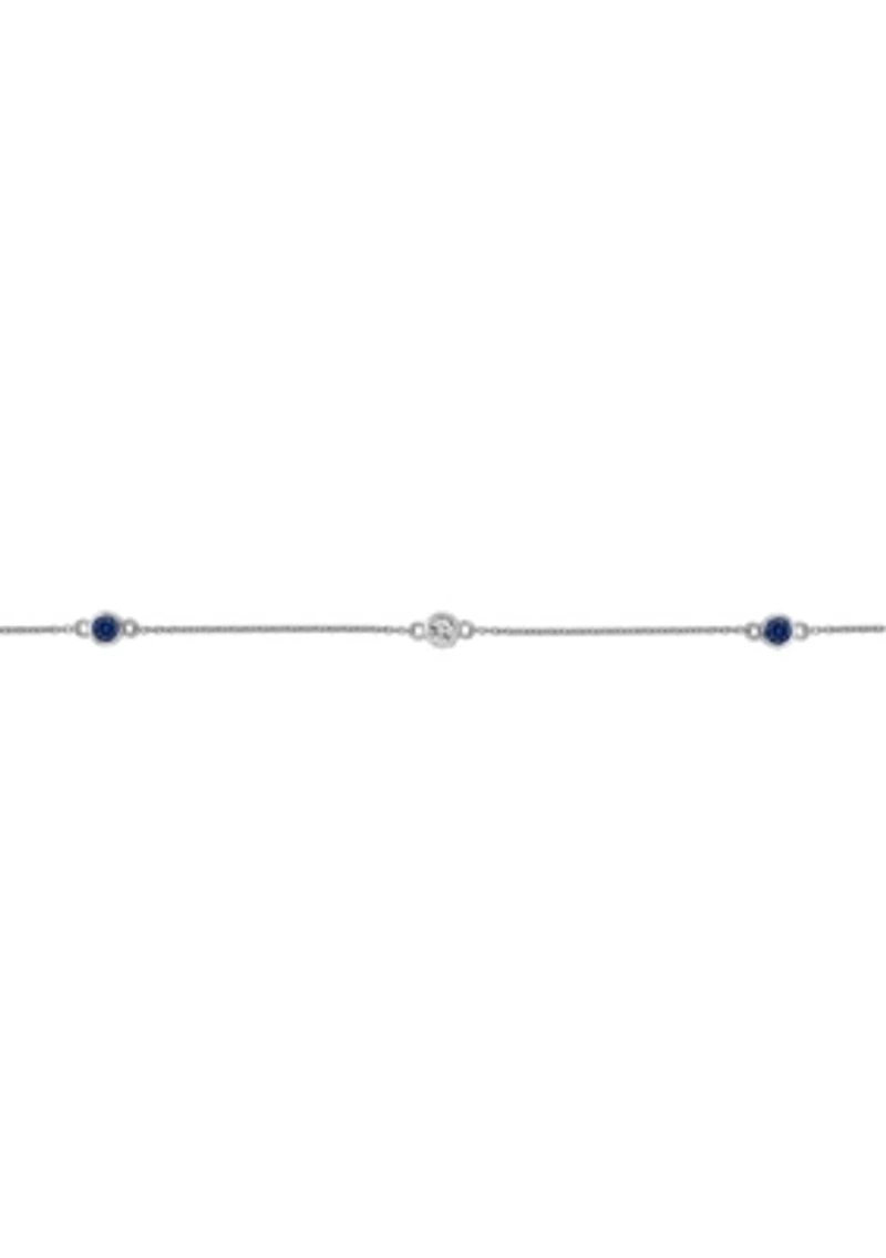 Lab Created 1/2 ct. t.w.Created Sapphire and 1/2 ct. t.w. White Topaz Pendant Necklace in Sterling Silver