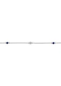 Lab Created 1/2 ct. t.w.Created Sapphire and 1/2 ct. t.w. White Topaz Pendant Necklace in Sterling Silver
