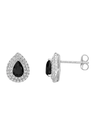 Gemstone Stud Earrings Sterling Silver
