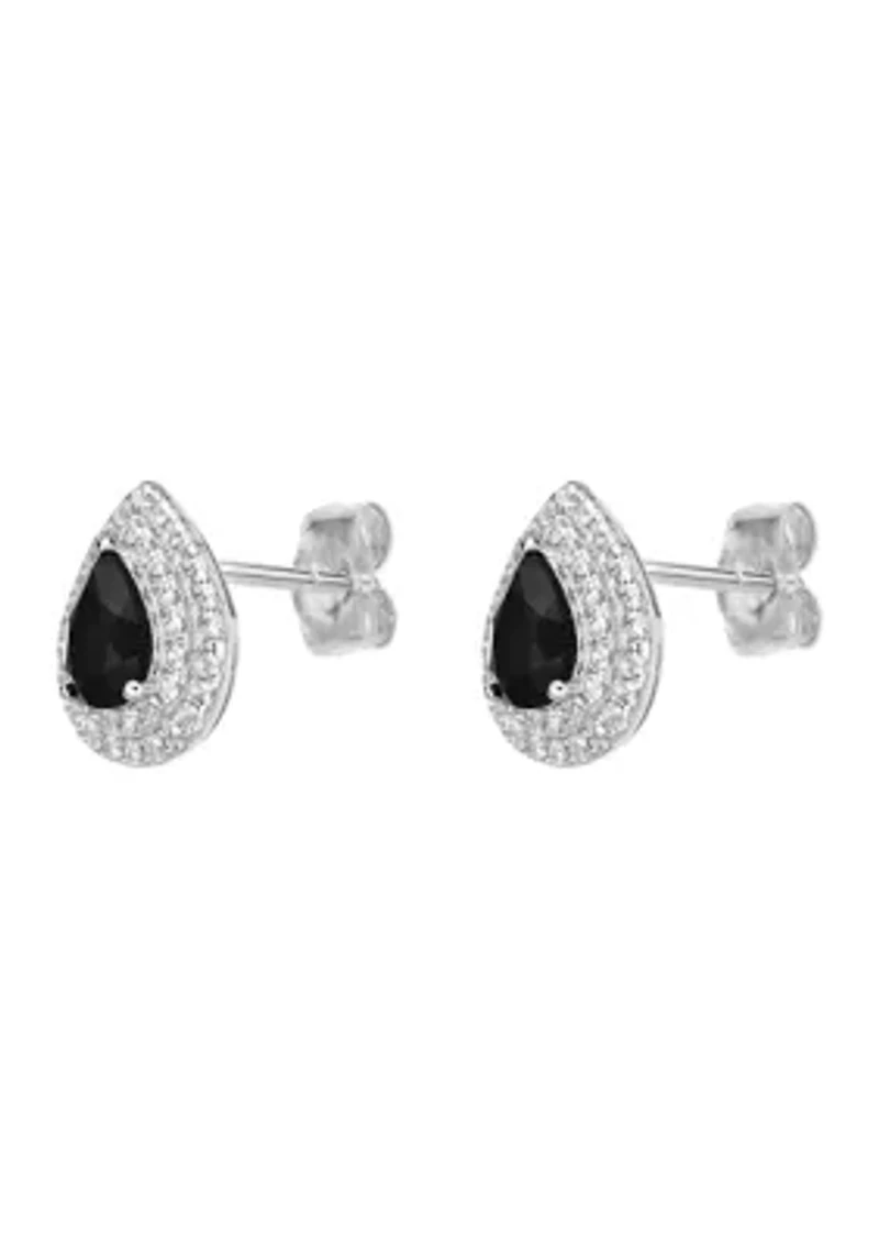 Gemstone Stud Earrings Sterling Silver