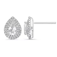 Gemstone Stud Earrings Sterling Silver