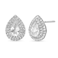 Gemstone Stud Earrings Sterling Silver