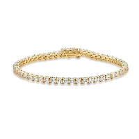 Lab Created 10 1/2 ct. t.w. White Sapphire Bracelet in Gold Plated Silver