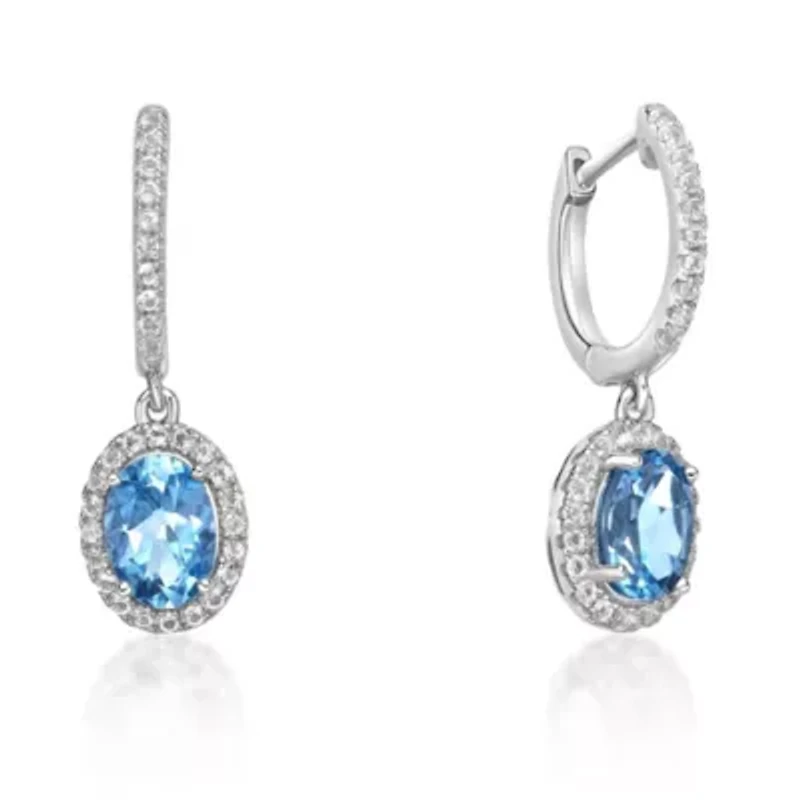 Gemstone Drop Earrings Sterling Silver