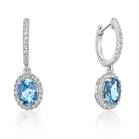 Gemstone Drop Earrings Sterling Silver