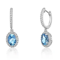 Gemstone Drop Earrings Sterling Silver