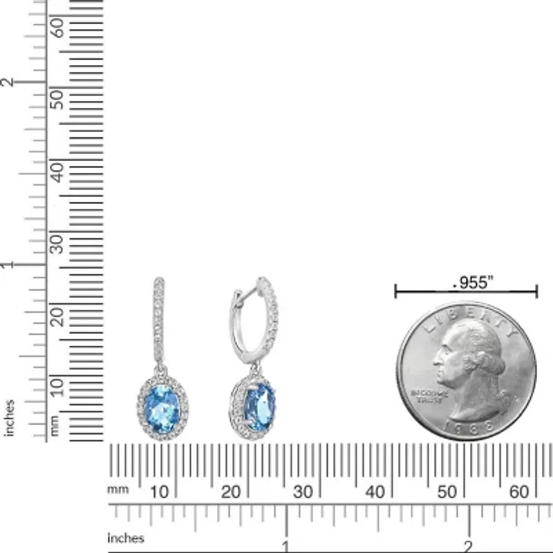 Gemstone Drop Earrings Sterling Silver