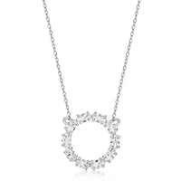 Lab Created 3 1/2 ct. t.w. White Sapphire Circle Pendant Necklace in Sterling Silver