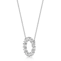 Lab Created 3 1/2 ct. t.w. White Sapphire Circle Pendant Necklace in Sterling Silver