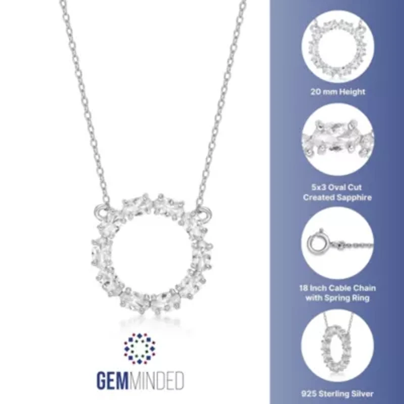 Lab Created 3 1/2 ct. t.w. White Sapphire Circle Pendant Necklace in Sterling Silver