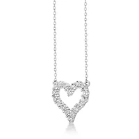 Lab Created 1 7/8 ct. t.w. White Sapphire Heart Pendant Necklace in Sterling Silver
