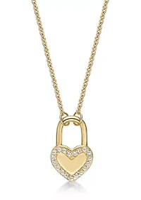 1/5 ct. t.w. White Topaz Necklace in Gold Plated Sterling Silver