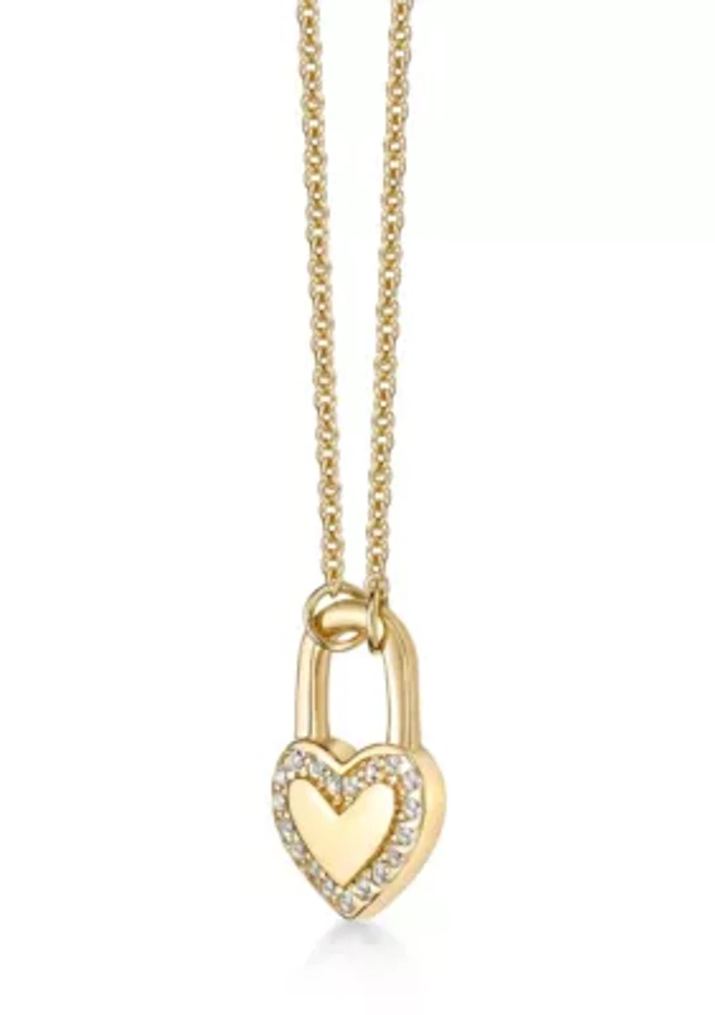 1/5 ct. t.w. White Topaz Necklace in Gold Plated Sterling Silver