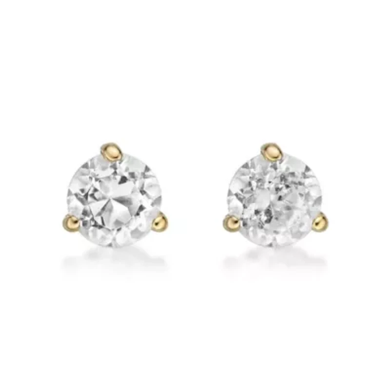 1/4 ct. t.w. White Topaz Earrings in 14K Gold