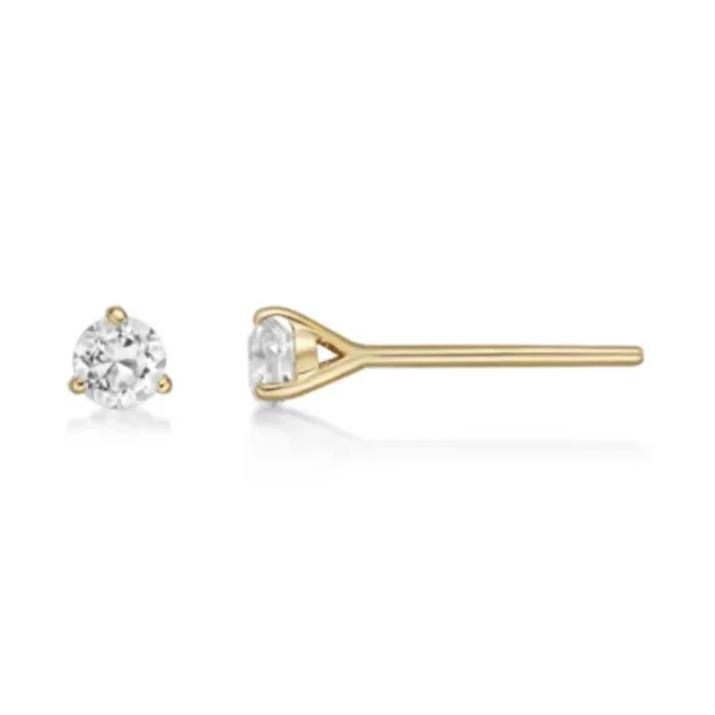 1/4 ct. t.w. White Topaz Earrings in 14K Gold