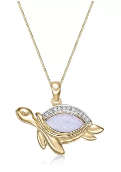Lab Created 7/8 ct. t.w. Created Opal and Created White Sapphire Necklace in Sterling Silver