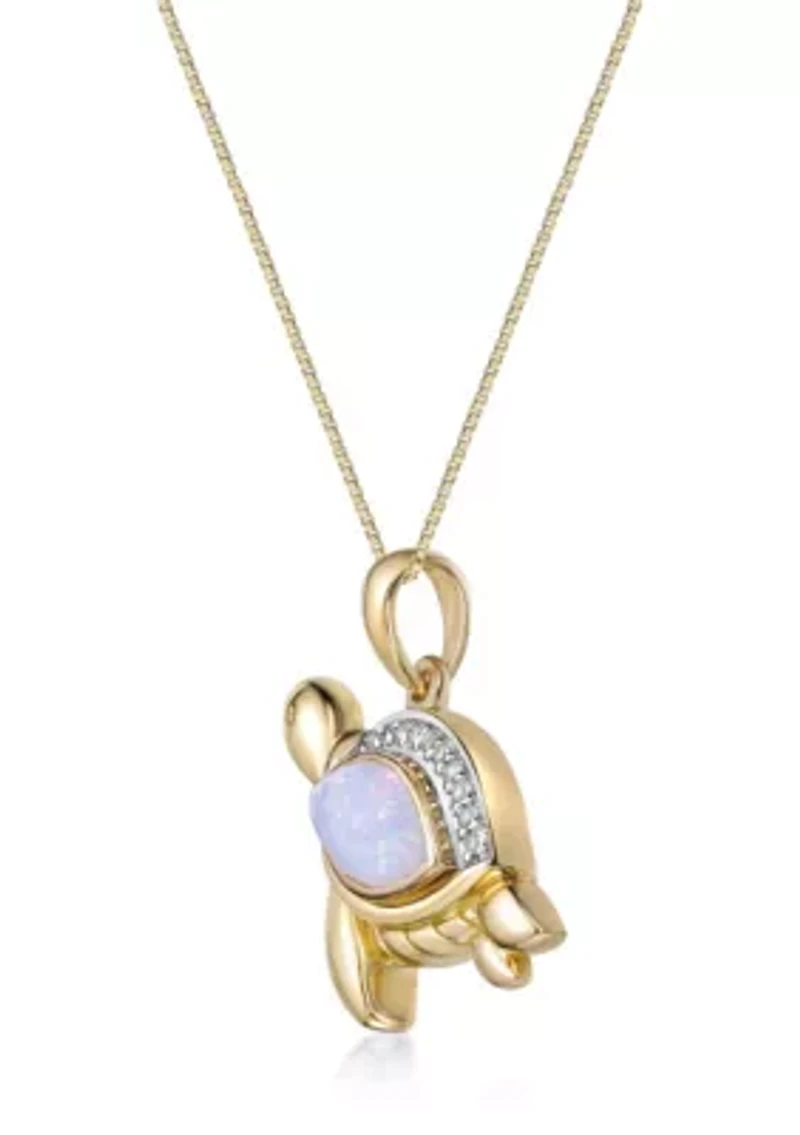 Lab Created 7/8 ct. t.w. Created Opal and Created White Sapphire Necklace in Sterling Silver