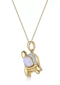 Lab Created 7/8 ct. t.w. Created Opal and Created White Sapphire Necklace in Sterling Silver