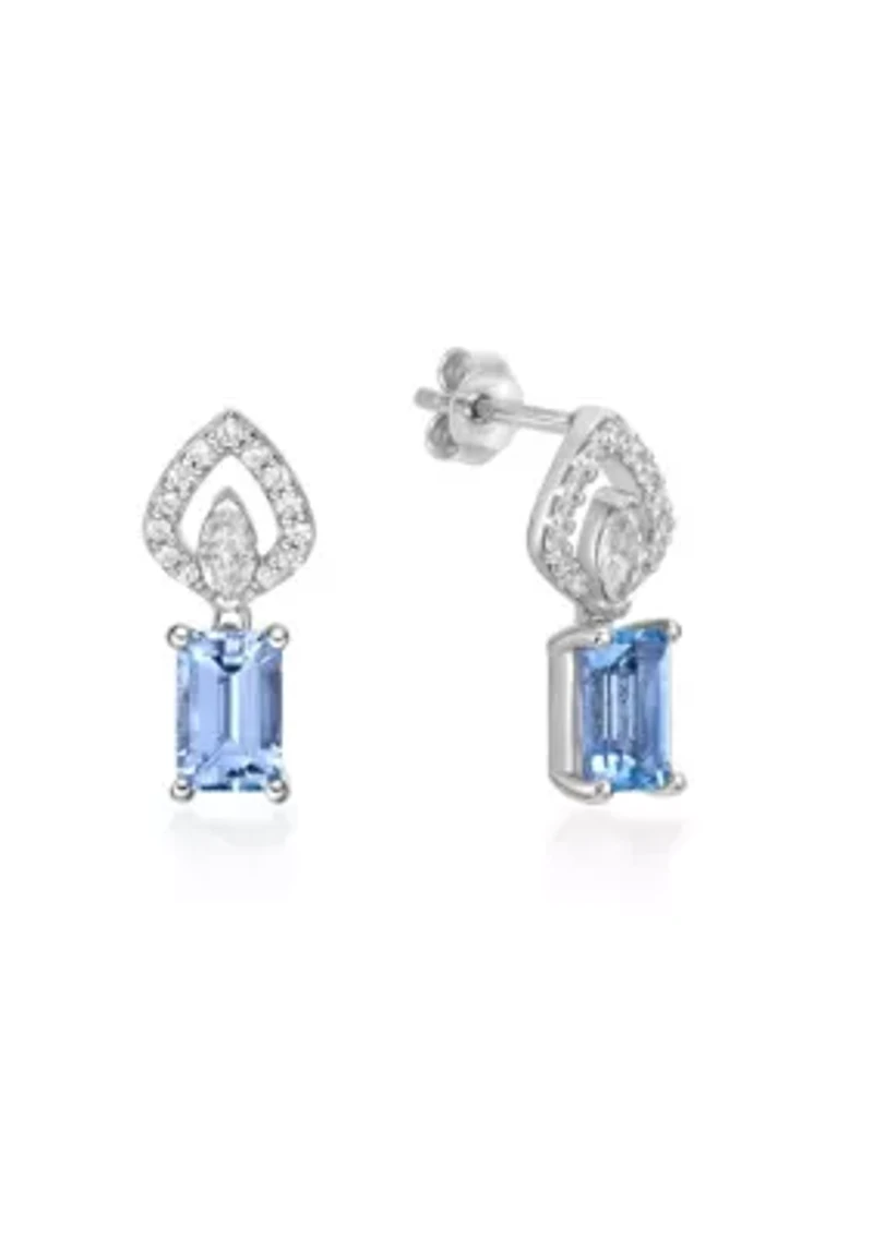 1.04 ct. t.w. Aquamarine and 0.29 ct. t.w. Diamond Ring in 10K White Gold