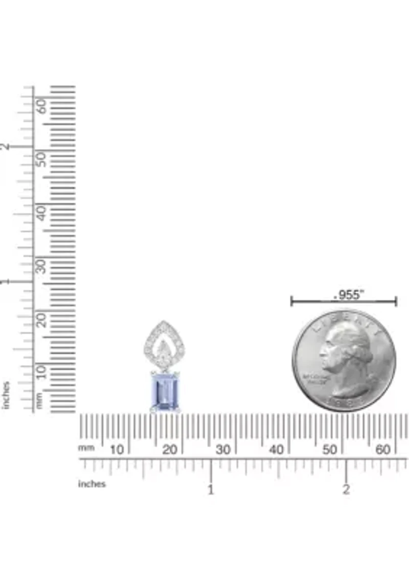 0.65 ct. t.w. Aquamarine and 0.19 ct. t.w. Diamond Pendant Necklace in 10K White Gold