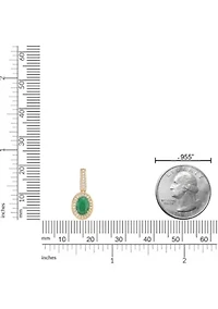 0.8 ct. t.w. Emerald and 0.25 ct. t.w. Diamond Pendant Necklace in 10K Gold