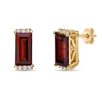 2.6 ct.t.w. Garnet Earrings in 2 micron 18k Gold Plated Sterling Silver