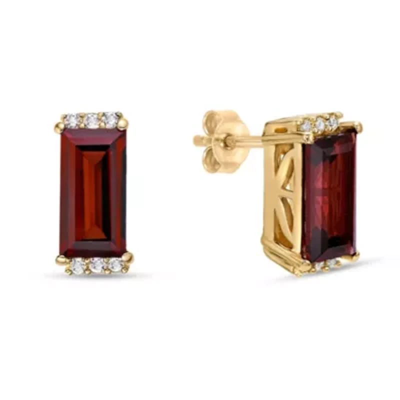 2.6 ct.t.w. Garnet Earrings in 2 micron 18k Gold Plated Sterling Silver