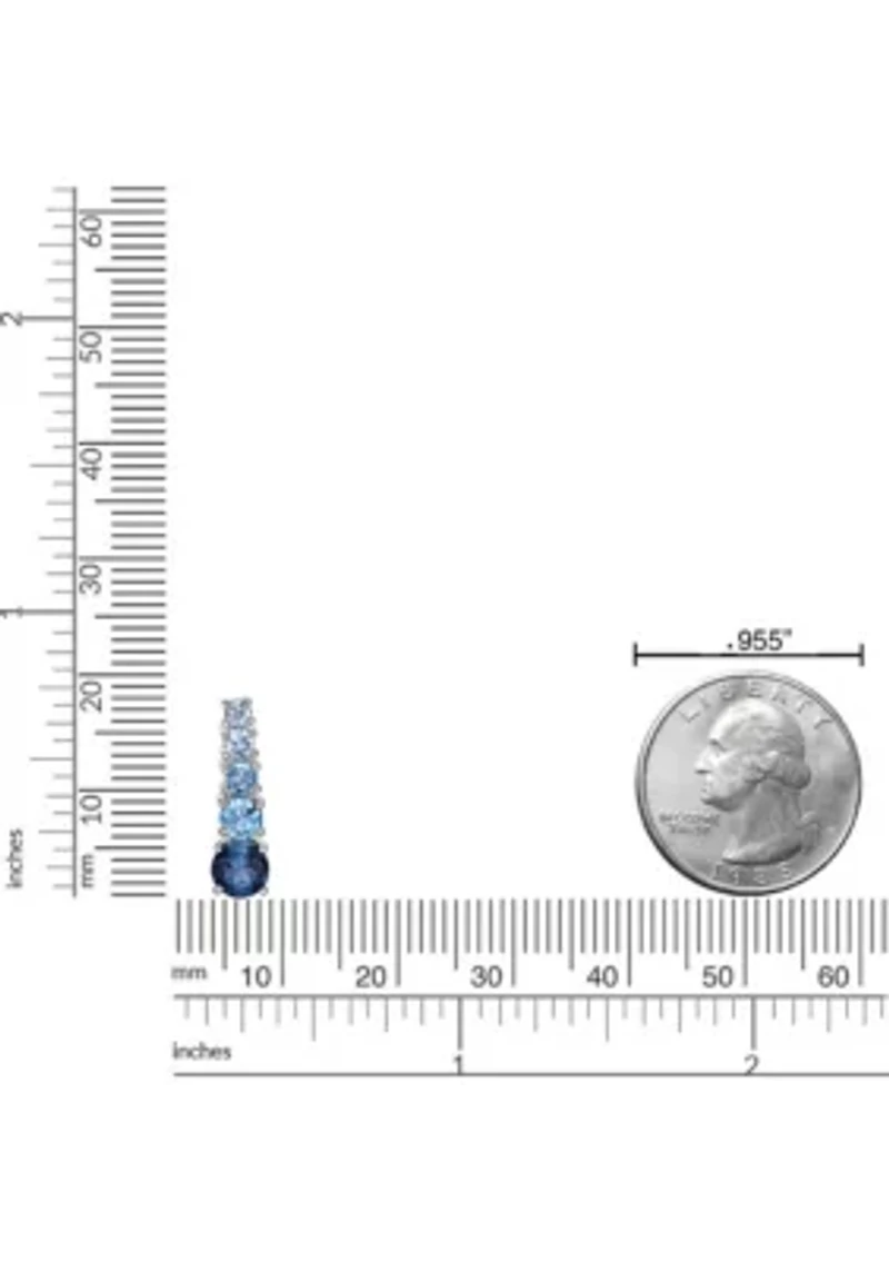 1 1/3 ct. t.w.Blue Topaz Pendant Necklace in Sterling Silver