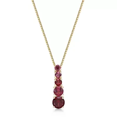 1 1/2 ct. t.w. Garnet Pendant Necklace in 2 Micron 18k Gold Plated Silver