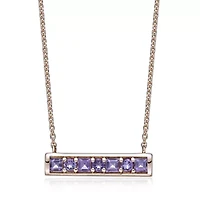 1.1 ct. t.w. Amethyst Bar Pendant Necklace in 2 Micron 18k Rose Gold Plated Silver