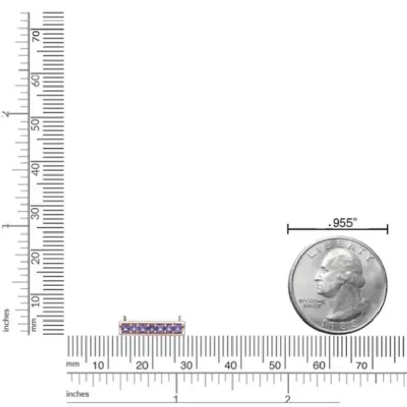 1.1 ct. t.w. Amethyst Bar Pendant Necklace in 2 Micron 18k Rose Gold Plated Silver