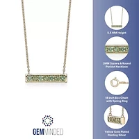 1.54 ct. t.w. Peridot Bar Pendant Necklace in 2 Micron 18k Rose Gold Plated Silver