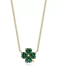 Lab Created 2 ct. t.w. Created Emerald Pendant Necklace in 2 Micron Gold Plated Sterling Silver