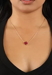 Lab Created 2 3/8 ct. t.w. Created Ruby Pendant Necklace in 2 Micron Rose Gold Plated Sterling Silver