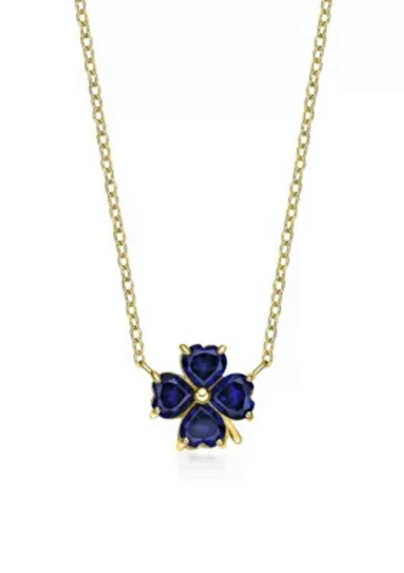 Lab Created 2 3/8 ct. t.w. Created Sapphire Pendant Necklace in 2 Micron Gold Plated Sterling Silver