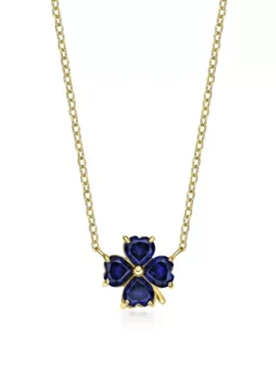Lab Created 2 3/8 ct. t.w. Created Sapphire Pendant Necklace in 2 Micron Gold Plated Sterling Silver