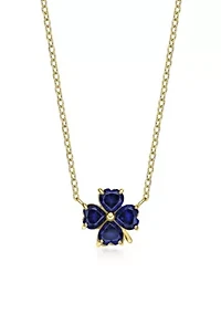 Lab Created 2 3/8 ct. t.w. Created Sapphire Pendant Necklace in 2 Micron Gold Plated Sterling Silver