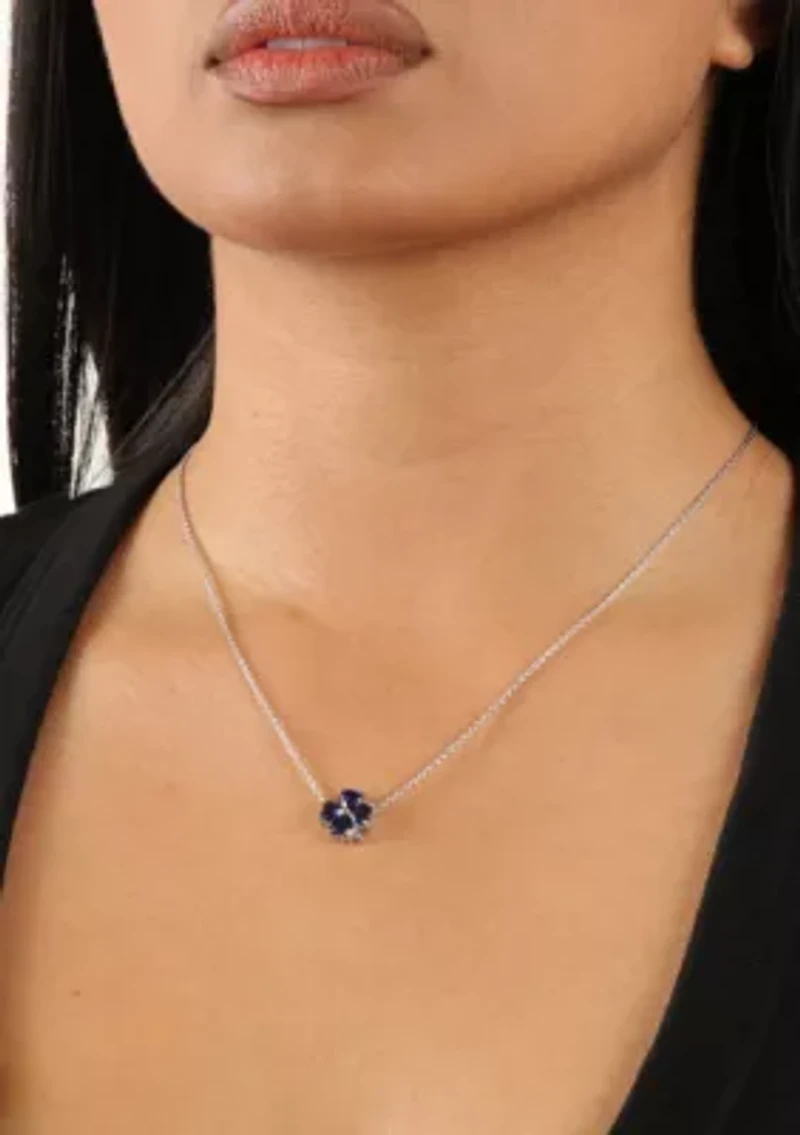 Lab Created 2 3/8 ct. t.w. Created Sapphire Pendant Necklace in 2 Micron Gold Plated Sterling Silver