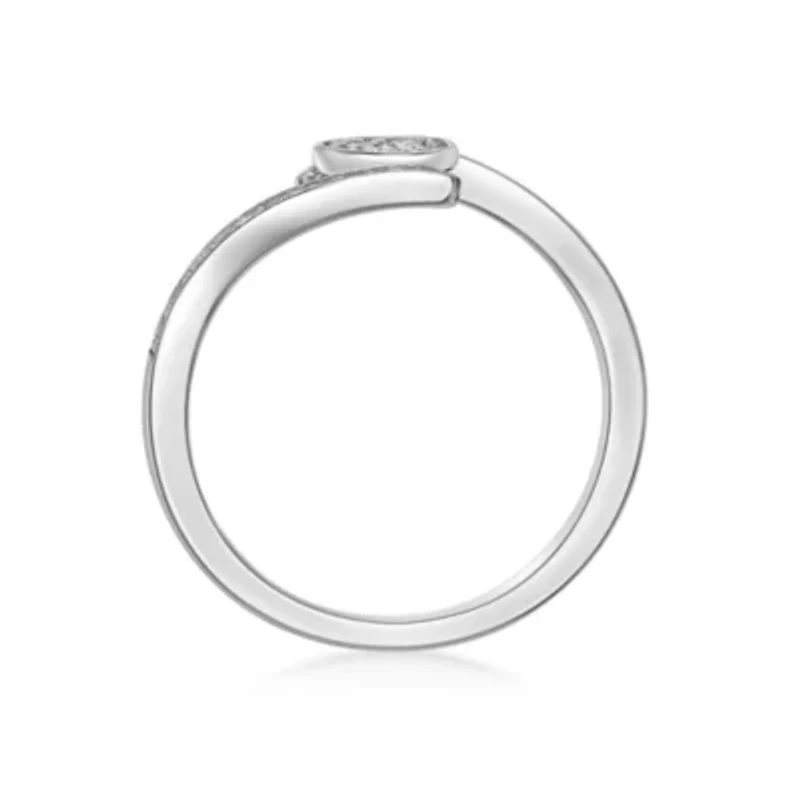 1/6 ct. tw. Diamond Heart Bypass Promise Ring in Sterling Silver