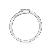 1/6 ct. tw. Diamond Heart Bypass Promise Ring in Sterling Silver