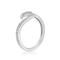 1/6 ct. tw. Diamond Heart Bypass Promise Ring in Sterling Silver