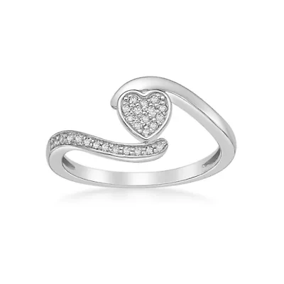 1/6 ct. tw. Diamond Heart Bypass Promise Ring Sterling Silver