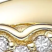 1/6 ct. tw. Diamond Heart Bypass Promise Ring in Yellow Gold Plated Sterling Silver